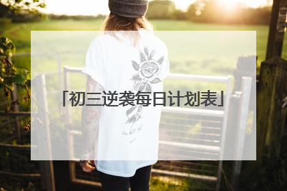 初三逆袭每日计划表