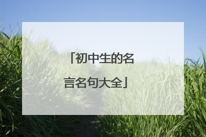 初中生的名言名句大全