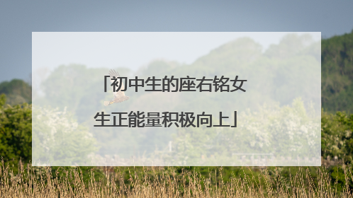 初中生的座右铭女生正能量积极向上