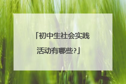 初中生社会实践活动有哪些?