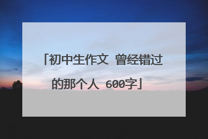 初中生作文 曾经错过的那个人 600字