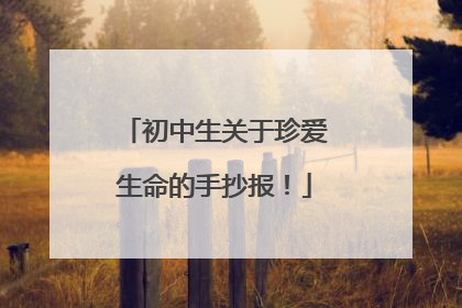 初中生关于珍爱生命的手抄报！