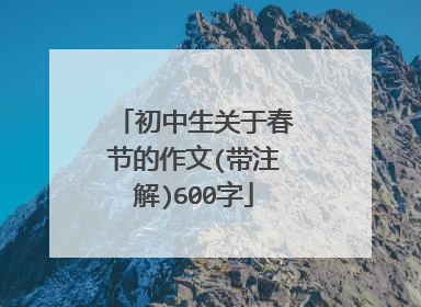 初中生关于春节的作文(带注解)600字