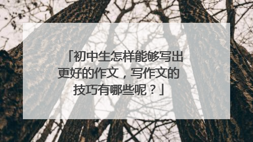 初中生怎样能够写出更好的作文，写作文的技巧有哪些呢？