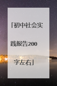 初中社会实践报告200字左右