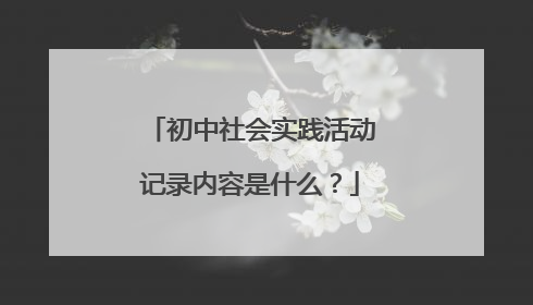 初中社会实践活动记录内容是什么？