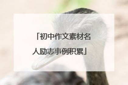 初中作文素材名人励志事例积累