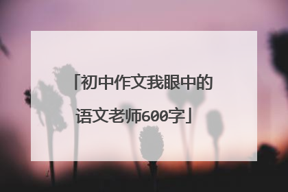 初中作文我眼中的语文老师600字
