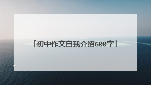初中作文自我介绍600字