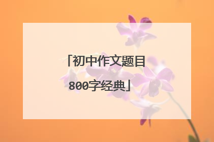 初中作文题目800字经典