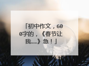 初中作文,600字的,《春节让我……》急!