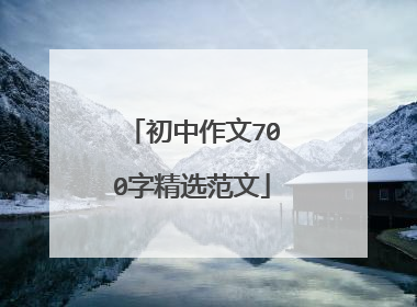 初中作文700字精选范文