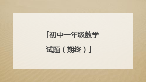初中一年级数学试题(期终)