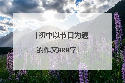 初中以节日为题的作文800字