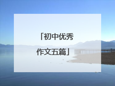 初中优秀作文五篇