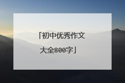 初中优秀作文大全800字