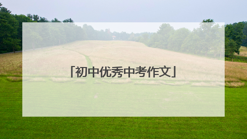 初中优秀中考作文