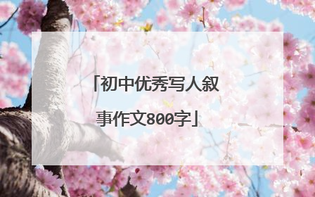 初中优秀写人叙事作文800字