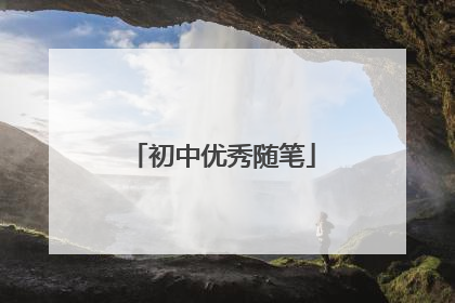初中优秀随笔