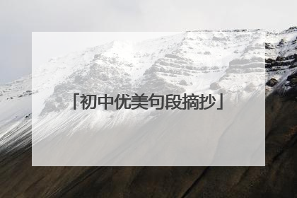 初中优美句段摘抄