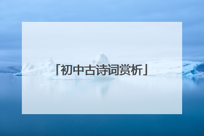 初中古诗词赏析