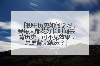 初中历史如何学习，我每天都花好长时间去背历史，可不见效果，总是背完就忘？