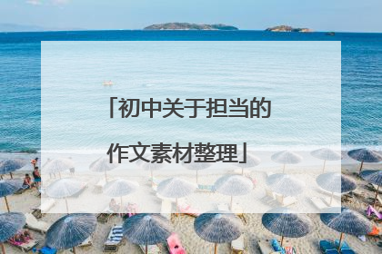 初中关于担当的作文素材整理