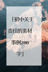 初中关于责任的素材事例200字