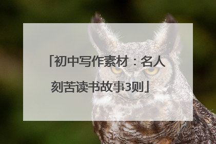 初中写作素材:名人刻苦读书故事3则