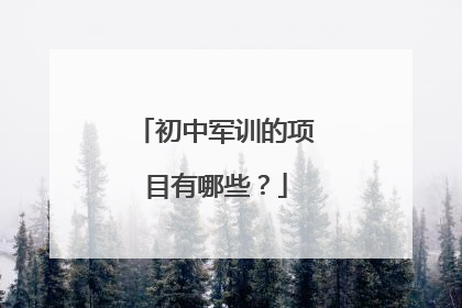初中军训的项目有哪些？