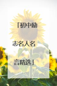 初中励志名人名言精选