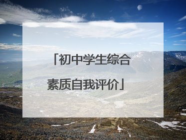 初中学生综合素质自我评价