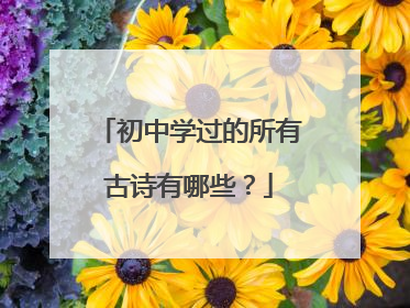 初中学过的所有古诗有哪些？
