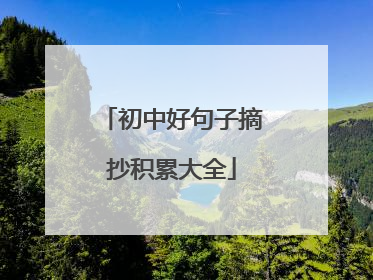 初中好句子摘抄积累大全