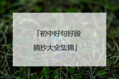 初中好句好段摘抄大全集锦