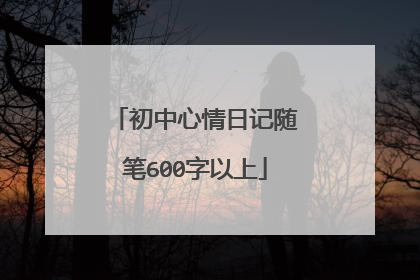 初中心情日记随笔600字以上