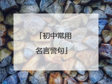 初中常用名言警句