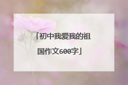 初中我爱我的祖国作文600字