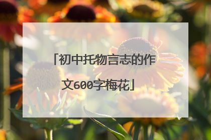 初中托物言志的作文600字梅花