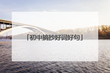 初中摘抄好词好句