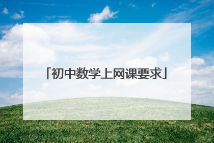 初中数学上网课要求
