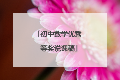 初中数学优秀一等奖说课稿