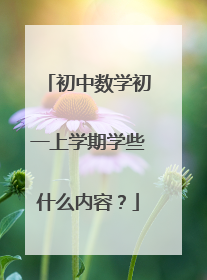 初中数学初一上学期学些什么内容?
