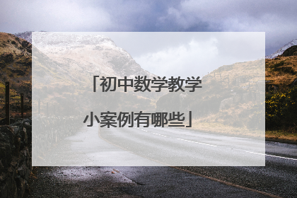 初中数学教学小案例有哪些