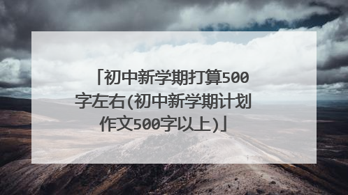 初中新学期打算500字左右(初中新学期计划作文500字以上)