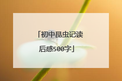 初中昆虫记读后感500字