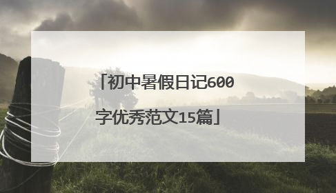 初中暑假日记600字优秀范文15篇