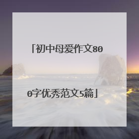初中母爱作文800字优秀范文5篇