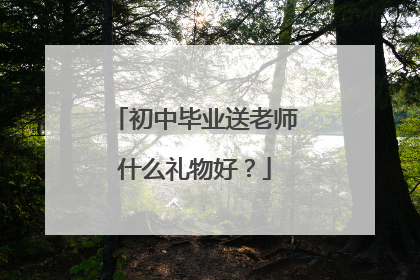 初中毕业送老师什么礼物好?
