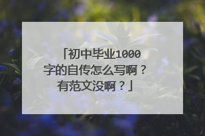 初中毕业1000字的自传怎么写啊?有范文没啊?